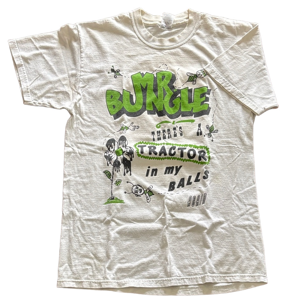 Vintage White Mr Bungle Graphic Tee with Green and Black Print